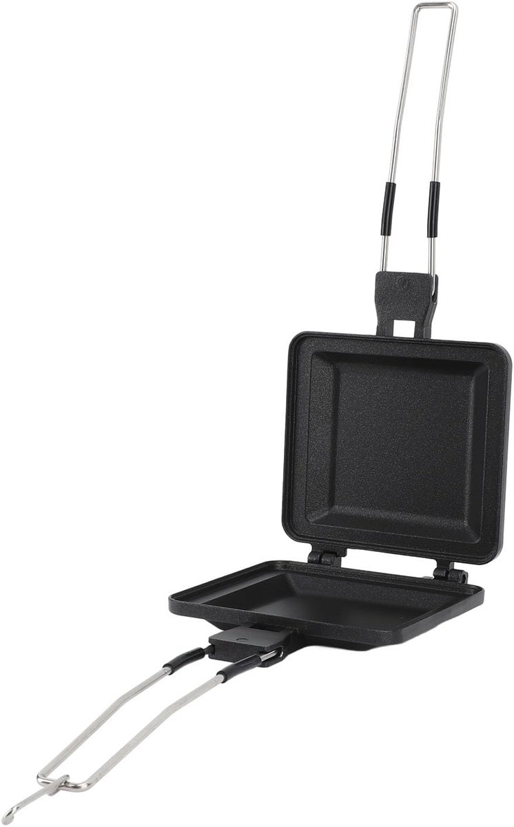 Panini Broodrooster - Tosti-ijzer Grill - Broodjes Maken - Afneembaar Ontwerp - 14 x 33 cm - Zwart