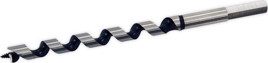 Slangenboor van AUGER, metaalkleurig, met zeskant schacht en een spiraalvormige boorlengte van 20 x 230 mm.