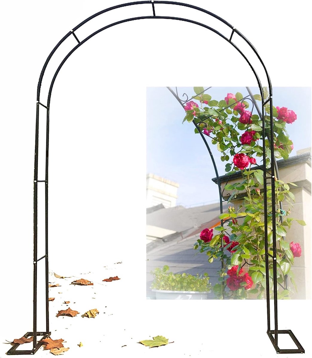 Metalen Tuinboog - Prieel Decoratie - Feest en Ceremonie - Stevige Stalen Constructie - 19MM Diameter - Zwart