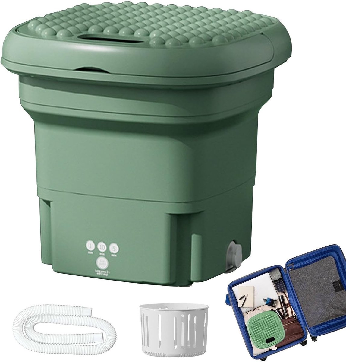 Draagbare Wasmachine Mini Wasmachine Kleine Was Opvouwbaar Ontwerp 8L Capaciteit Wit