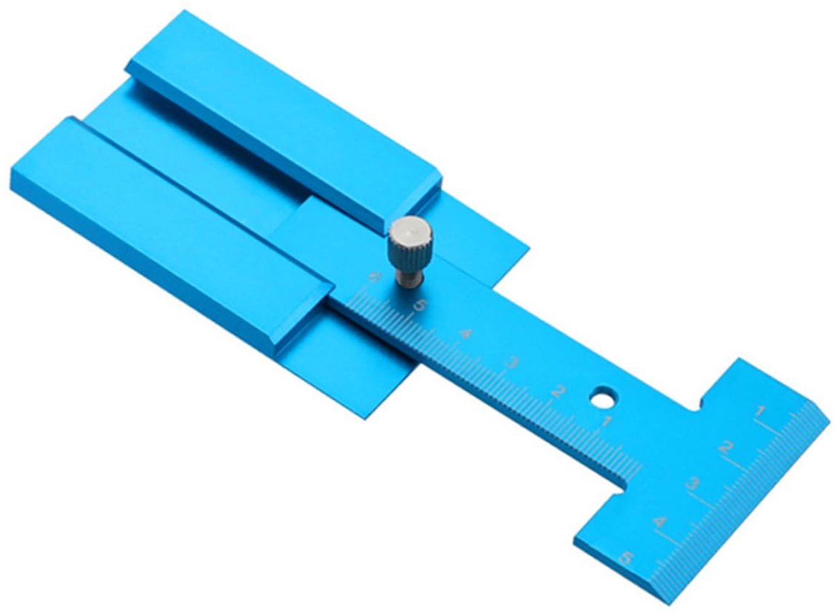 Houtbewerking Liniaal - Meetgereedschap - Precisie Afstellen - Eenvoudige Instelling - 10 x 5 cm - Hemelsblauw
