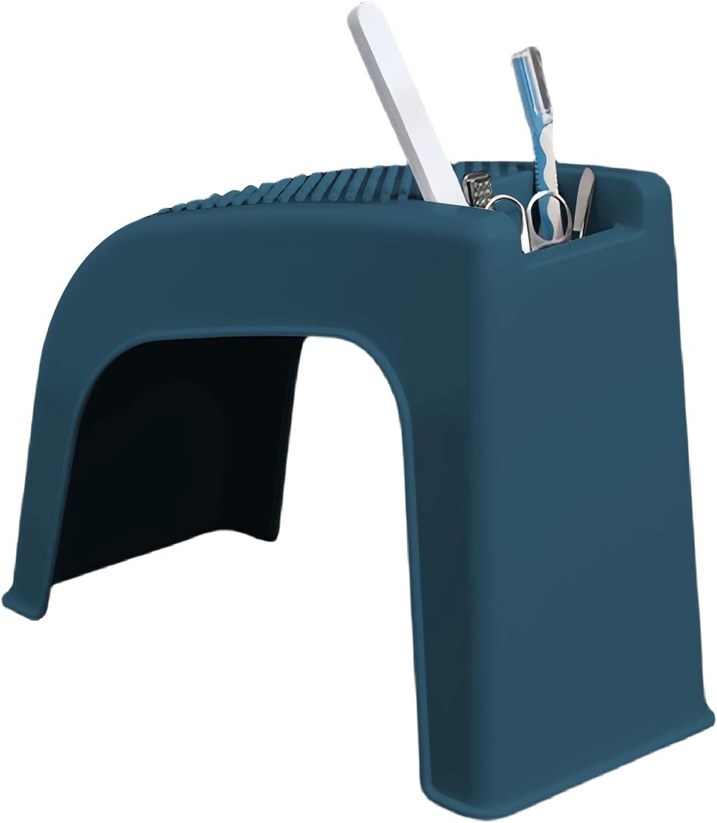 Pedicure Stoel - Voetsteun Kruk - Voetverzorging Thuis - Antislip Vloergrip - 29 x 17.5 x 17.5 cm - Blauw