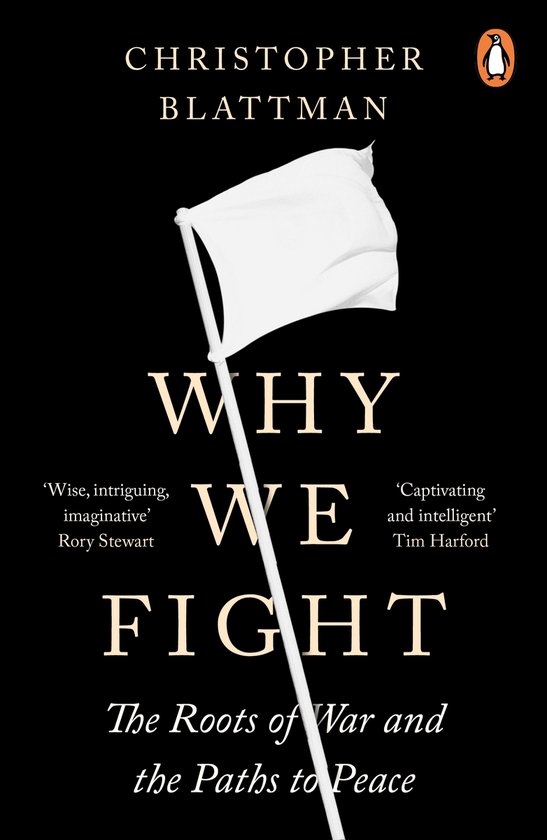 Couverture du livre 'Why We Fight' avec un drapeau blanc sur fond noir.