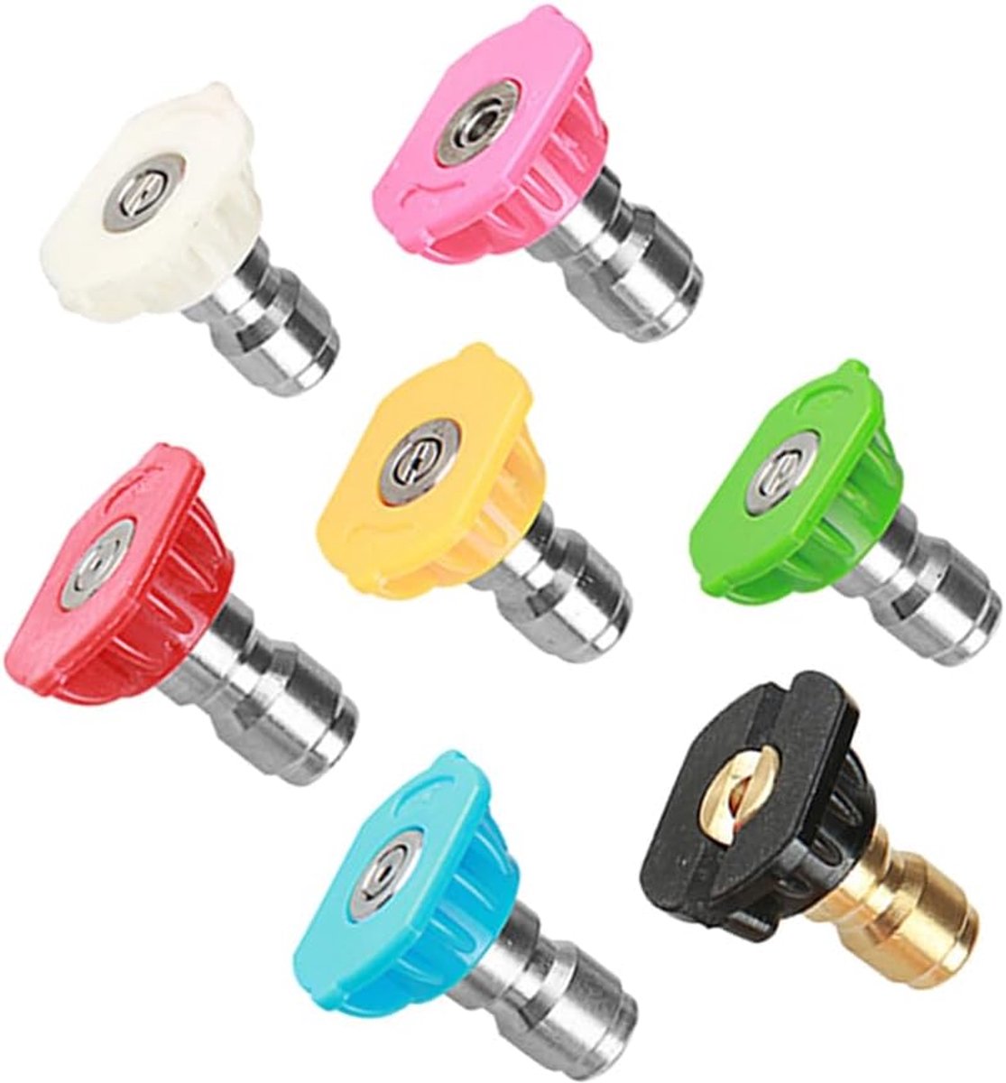 Spray tip set - Nozzle houder - Krachtig schoonmaken - 7-gaats houder - 5000 PSI - Meerdere kleuren