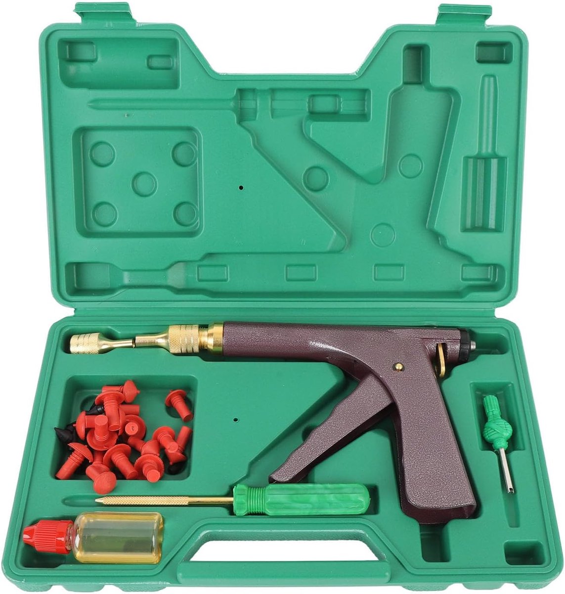 Bandenreparatieset - Tubeless reparatie - Onderweg repareren - 32 Rubberen pluggen - 33 x 20 x 5 cm - Zwart