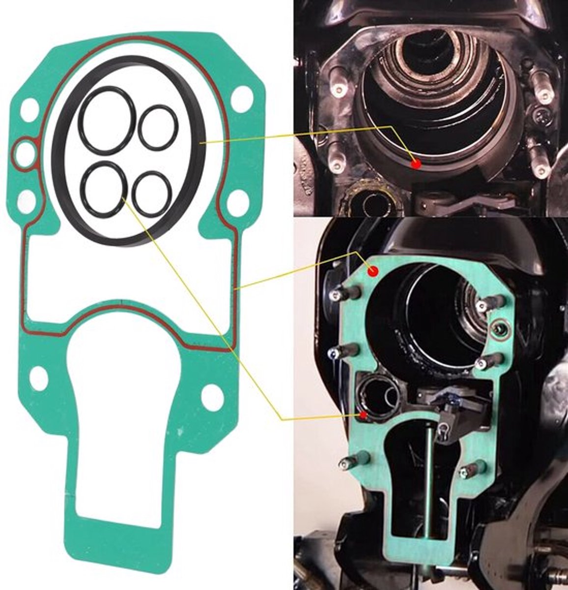 Zeynomax - Buitenboordmotor Spiegel Seal Lagerbalg Reparatie Kit - 16 Stuks