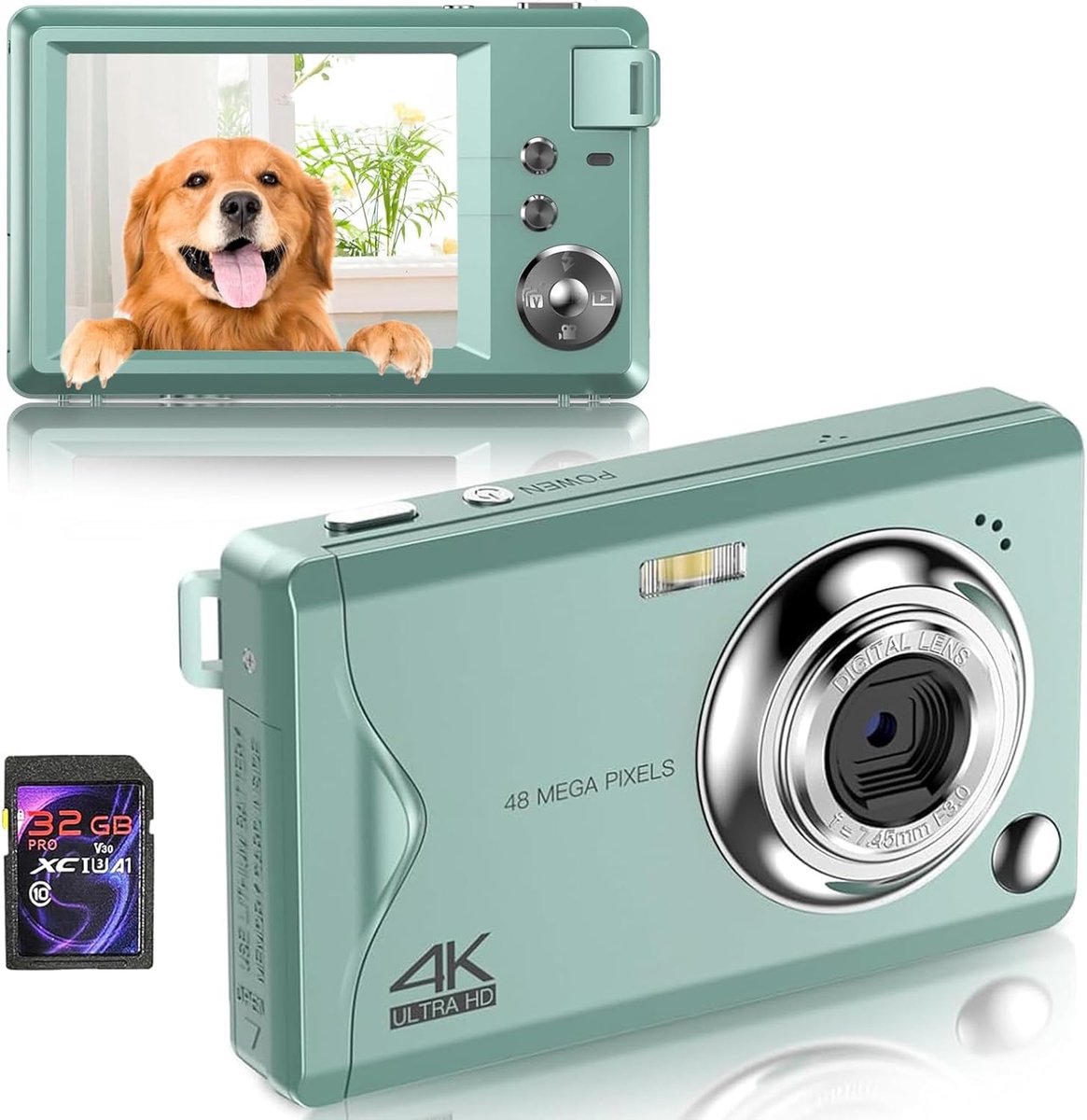 Digitale Camera - Compacte Camera - Foto's Maken - 48 Megapixel HD - 3 Inch Scherm - Groen