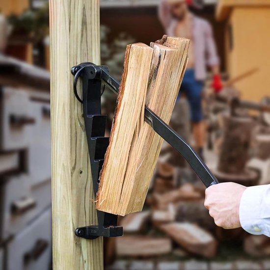 Houtklover Tool - Handmatige Splijter - Haardhout Maken - Wandmontage Mogelijk - 60 cm Lengte - Zwart — afbeelding 3