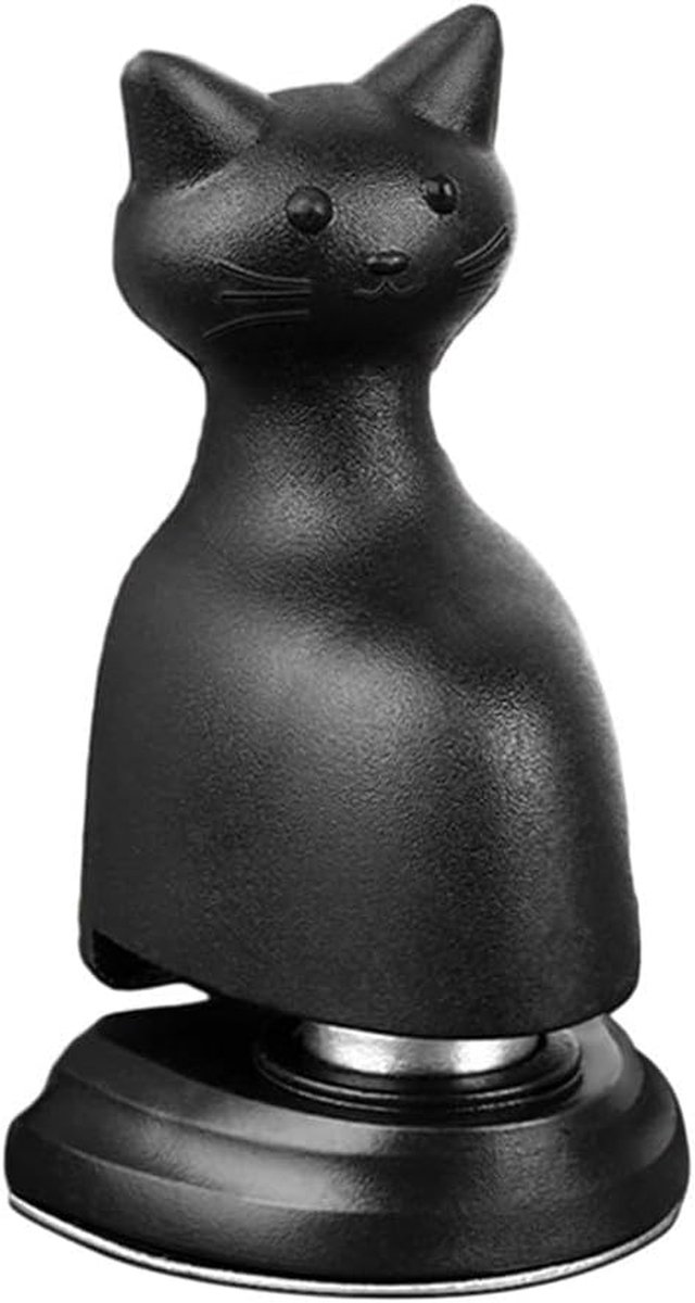 Magnetische Deurstop - Kattenvorm Stopper - Deuren Open Houden - Geen Boren Nodig - 16-20mm Opening - Zwart