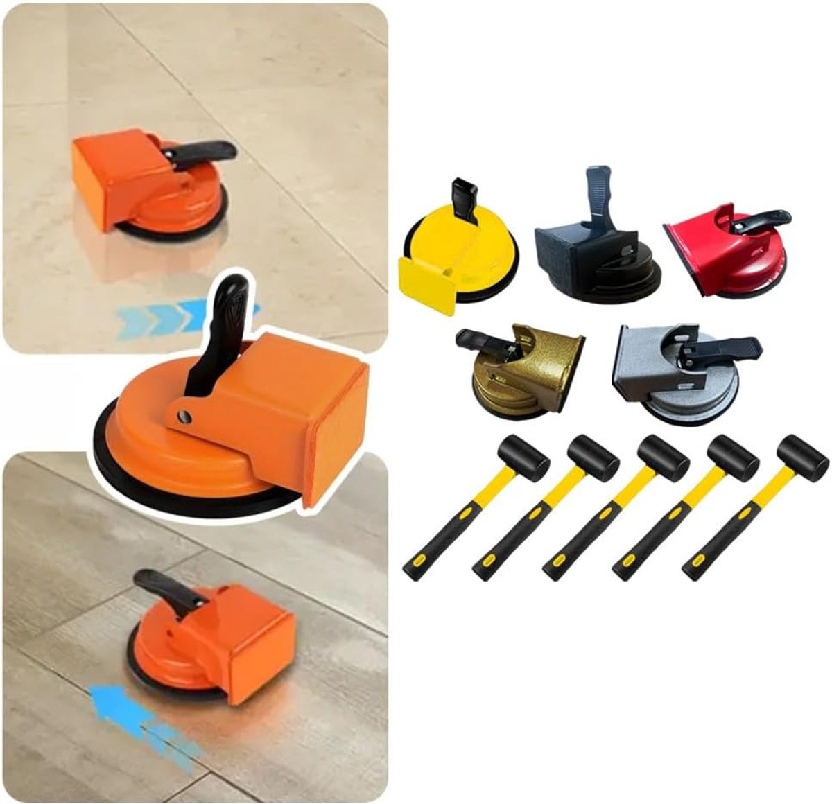 Glazen Opheffers - Zuignappen Hamer - Vloer Reparatie - Aluminium Legering - Compact Ontwerp - Diverse Kleuren