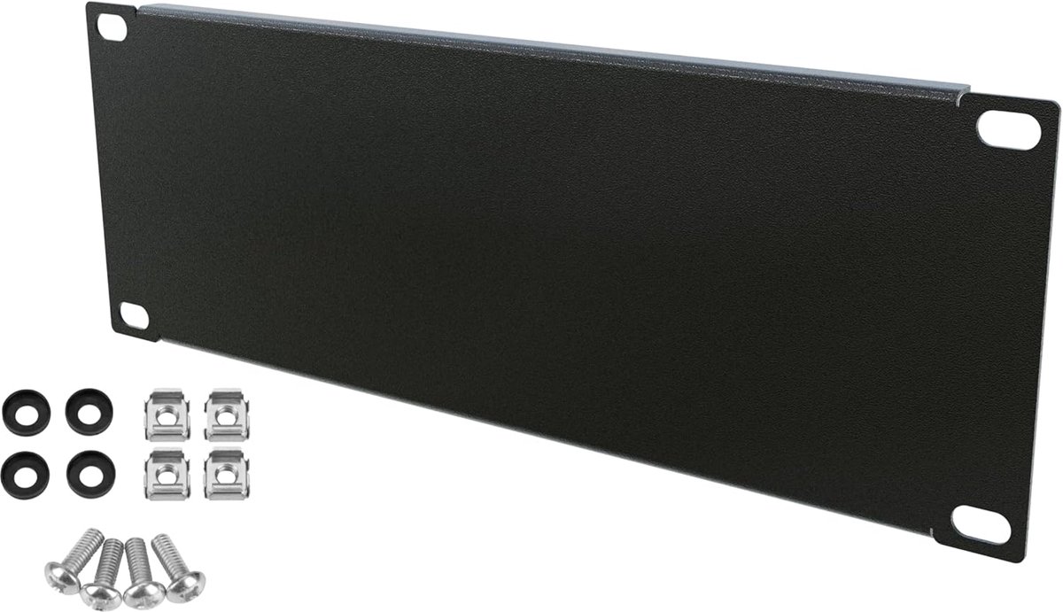 Blindplaat 2U - Montageplaat Rack - Serverkast Organisatie - Verbetert Koelefficiëntie - 10 inch - Zwart
