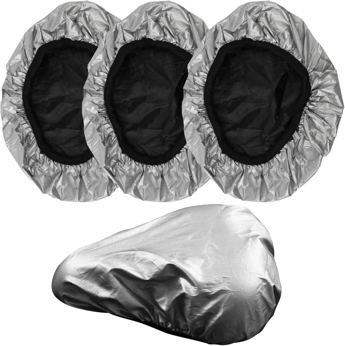 Fietszadelhoes Set - Regenhoes Zadel - Fiets Beschermen - Waterafstotend PU - Set van 3 - Zwart