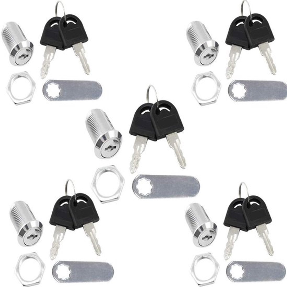 Brievenbus Slot - 6 x Brievenbussloten - 10 Sleutels - Hoogwaardige Stalen Constructie - Geschikt voor Meubels - Eenvoudige Montage - Cylinder Lock