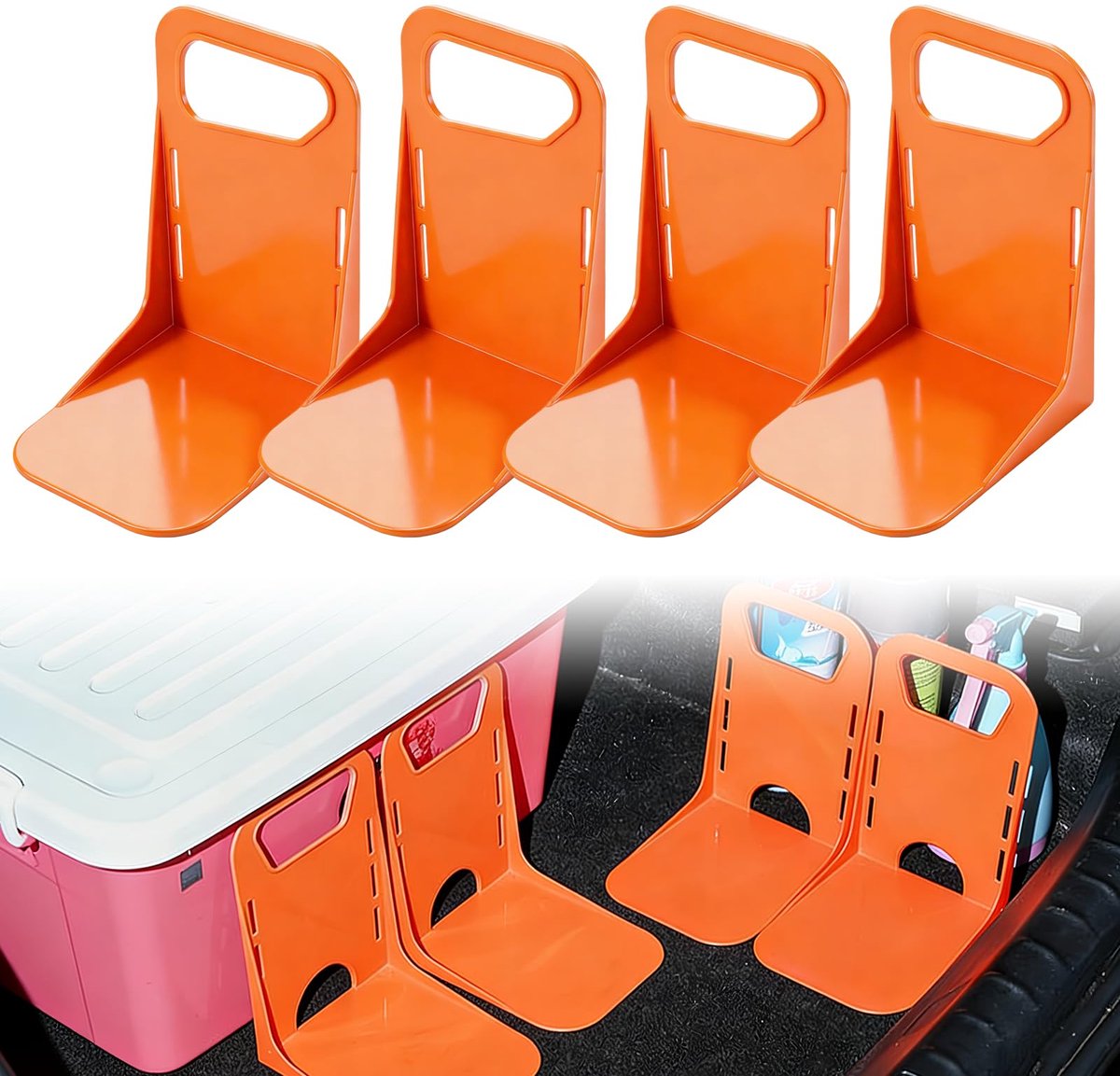 SnelShoppen - 4 stuks bagagebevestiging klittenband, auto kofferbakorganizer, antislip kofferbakscheider voor SUV, combi, kofferbakbegrenzing