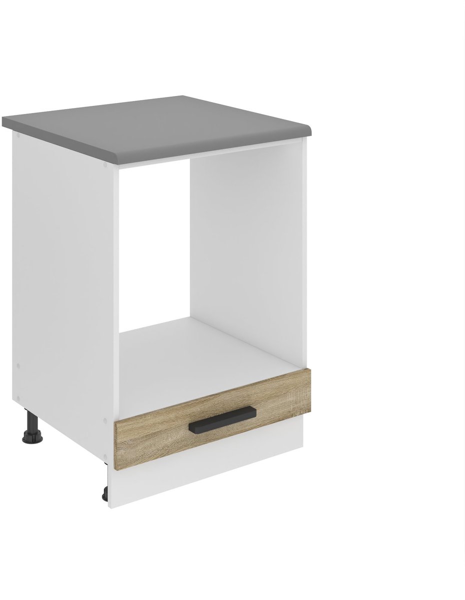 BELINI Ovenombouwkast SDP 60 cm met Klep met Werkblad - Sonoma Eiken