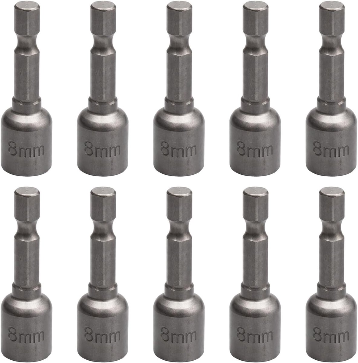 Set van 10 magnetische steeksleutels van 8 mm, 1/4 inch hexagon, ideaal voor klussen, reparaties en gereedschap accessoires