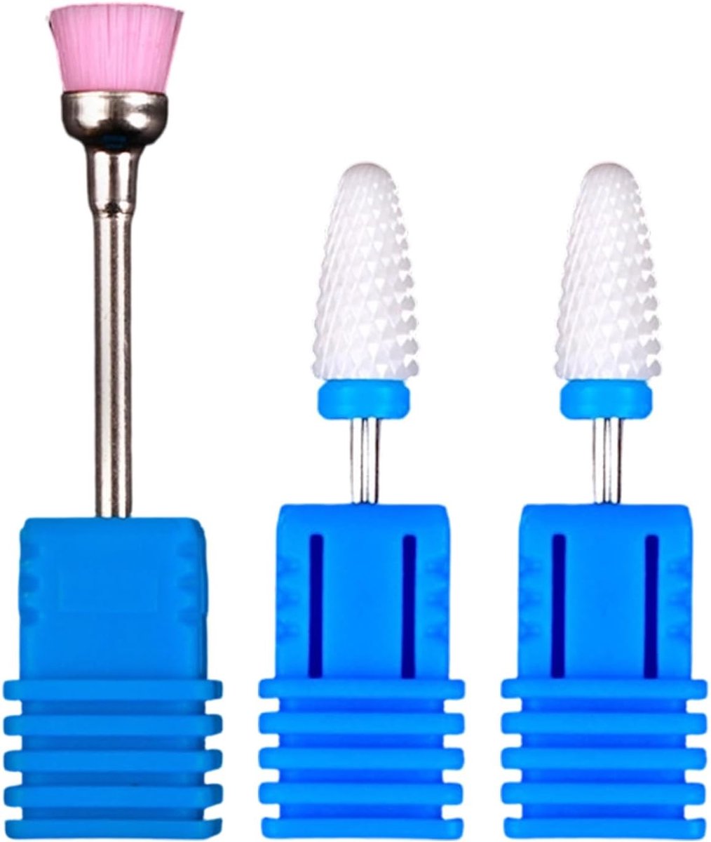 Professionele nagelfrees set met 3 stuks, middelgrote korrel voor gelverwijdering, manicure en pedicure verzorging.