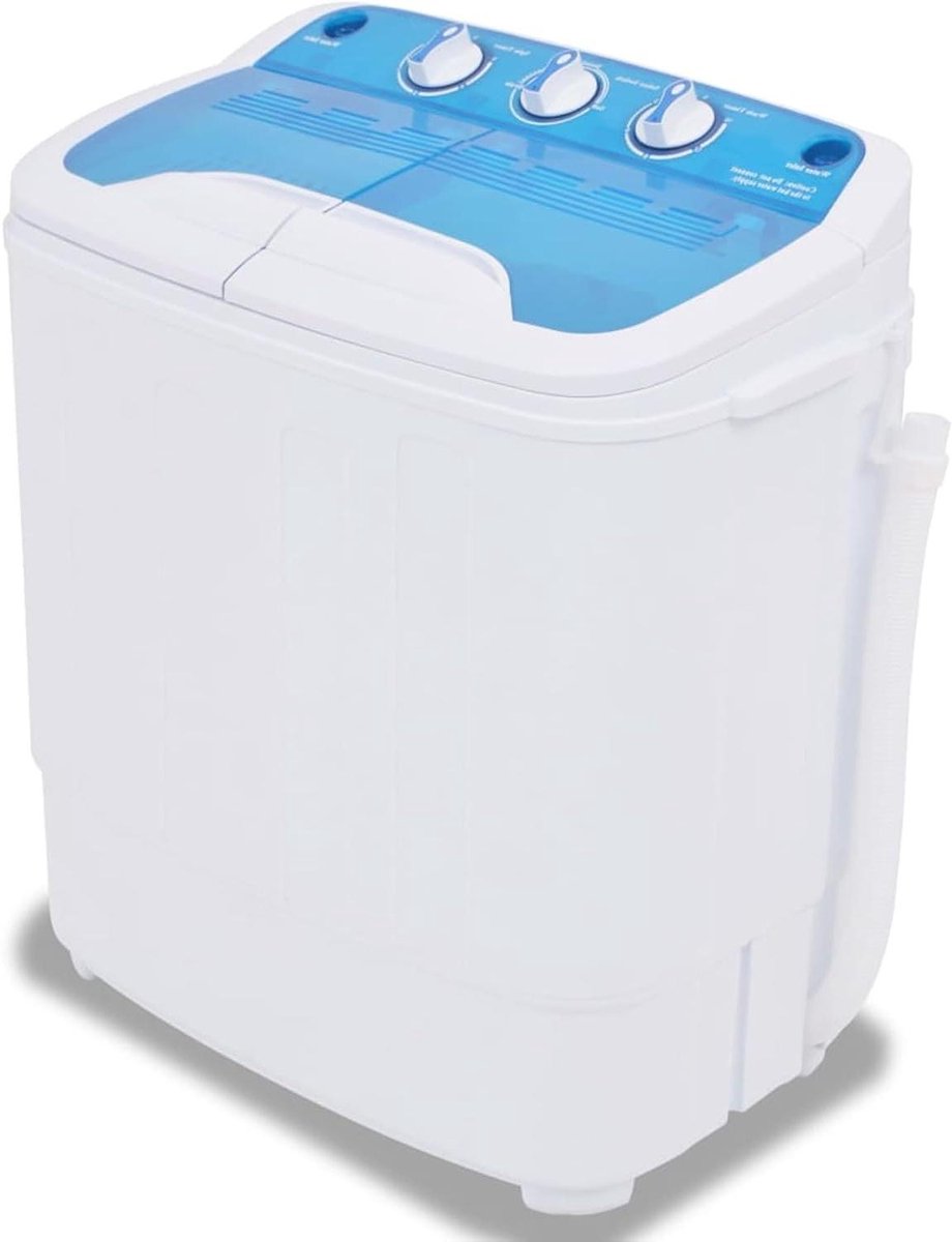 Mini wasmachine Compacte wasunit Kleine was doen Dubbele bak ontwerp 36 kg capaciteit Blauw en wit