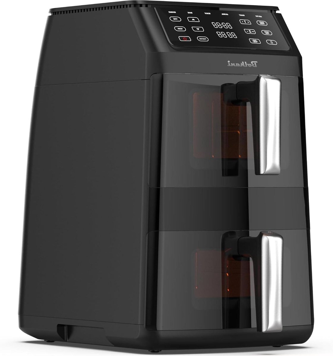 Heteluchtfriteuse Dubbel - Dubbele Kamer - Gezond Koken - Slimme Bereiding - 11 Liter - Zwart Zilver