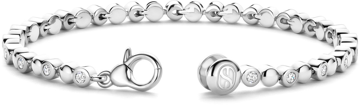 TI SENTO Dames Armband - 925 zilver - Zirconia wit - Maat S - 23066ZI