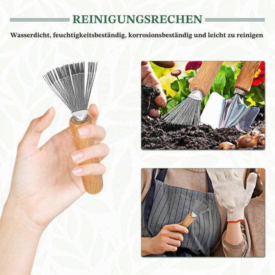 Jianshan Reinigingshark roestvrij staal inoxlm haarreiniger borstel bloemengereedschap reinigingsborstel hark voor bloemstukken reinigingshark roestvrij staal wasmiddel hout — afbeelding 3