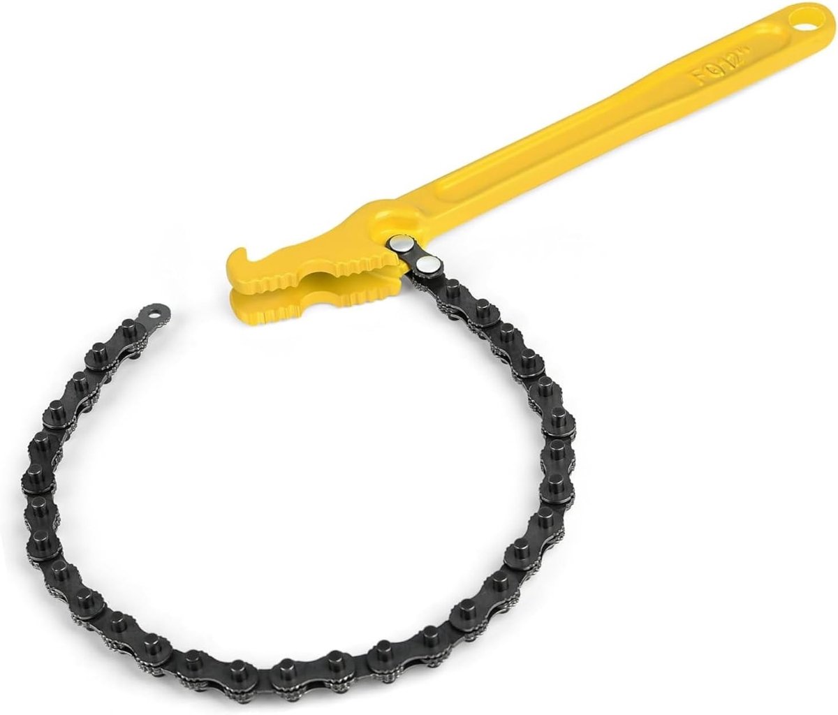 Verstelbare 12 Inch Ketting Sleutel voor het Verwijderen van Oliemaaiers en Waterfilters, Stevige Ratchet Ketting Tool voor Onderhoud en Vervanging