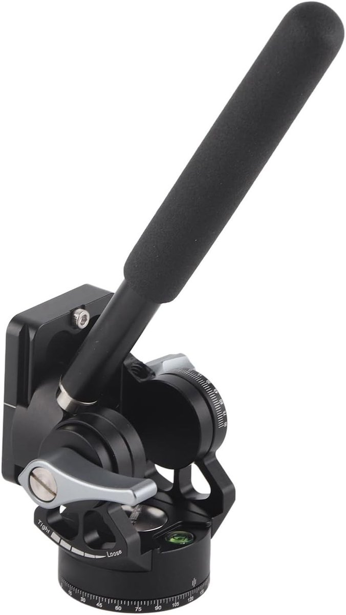 Aluminium Camera Statiefkop met Hydraulische Demping voor Panoramafotografie en Afneembare Handgreep 3/8 Inch Aansluiting