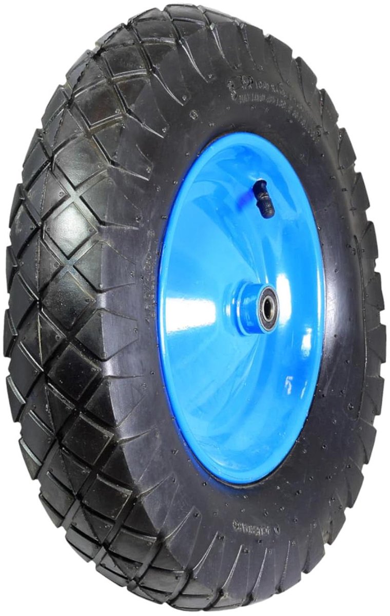 Kruiwagenwiel - Vervangwiel Rubber - Materiaal Verplaatsen - Kogellagers - 400 mm - Zwart