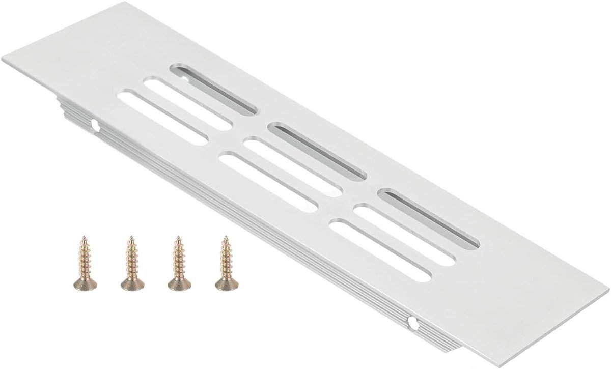 Ventilatierooster - Lamelrooster - Meubelventilatie - Aluminium Legering - 15 x 4 cm - Zilver