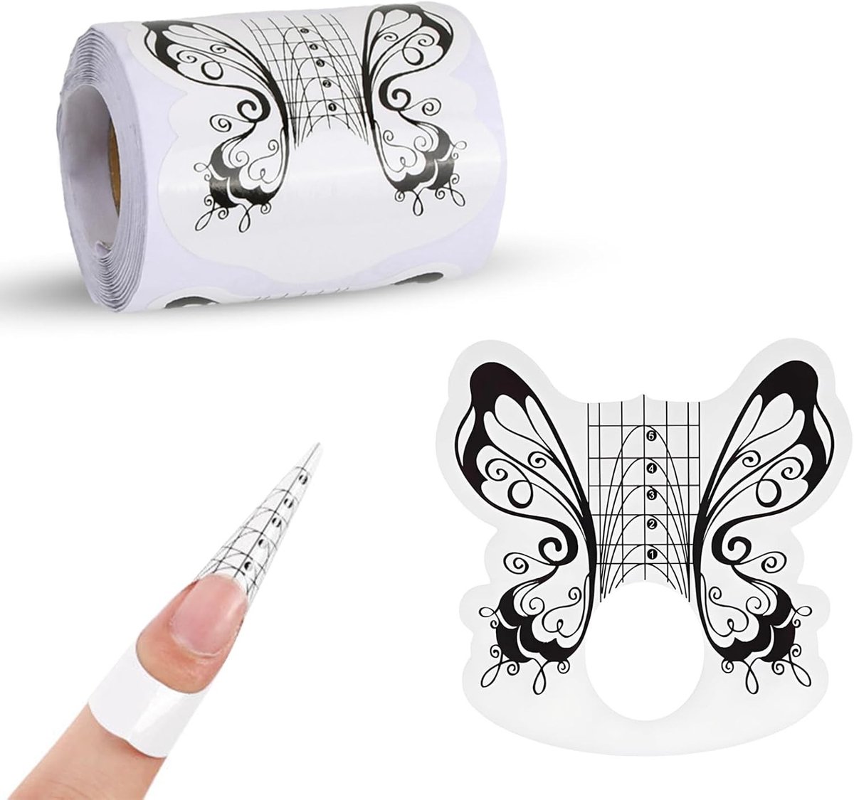 Set van 100 Zelfklevende Modelstencils voor Nagelvormen - Nagelverlenging, Nagelverzorging en Nageldesign