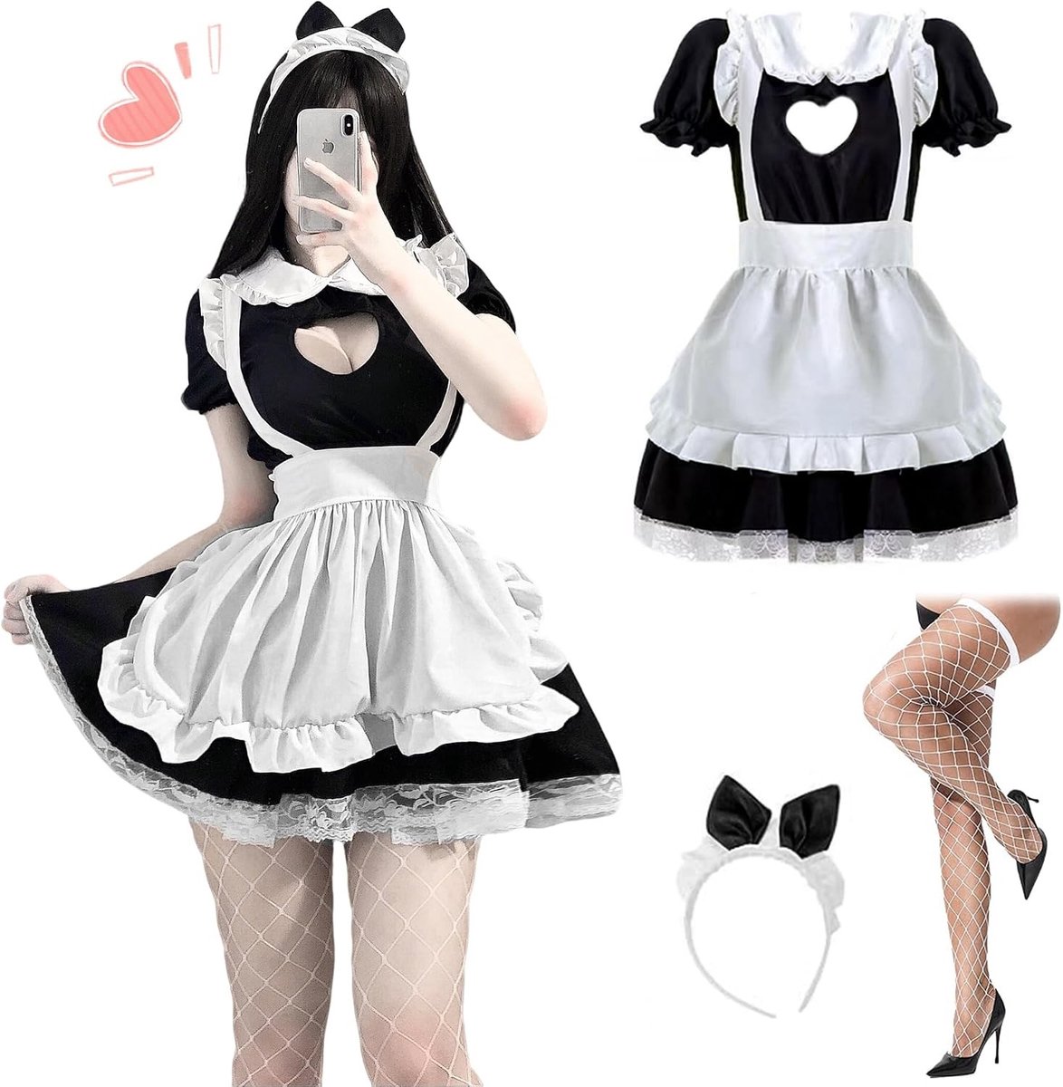 Elegante Franse Dienstmeisjes Jurk voor Volwassenen - Perfect voor Halloween, Carnaval en Cosplay Feesten