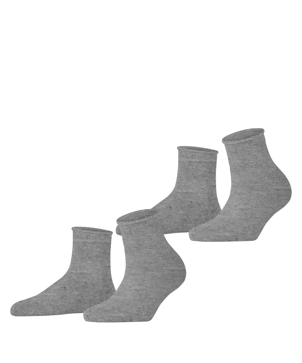 Esprit Icy Dots 2 Pack eenkleurig katoen multipack sokken dames grijs - maat 39-42
