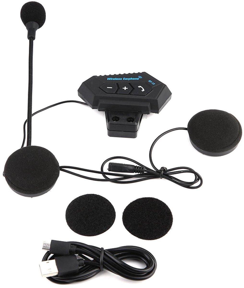 SnelShoppen - Intercom Motorfiets Bluetooth-hoofdtelefoon V5.0 - Handsfree bellen met luidsprekers - Draadloze headset voor motorrijders - Ideaal voor