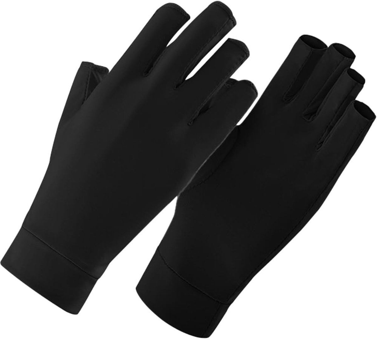 Professionele UV-beschermende vingerloze handschoenen voor manicure en nagellak, ideaal voor nagelstylisten en schoonheidsspecialisten, zwart