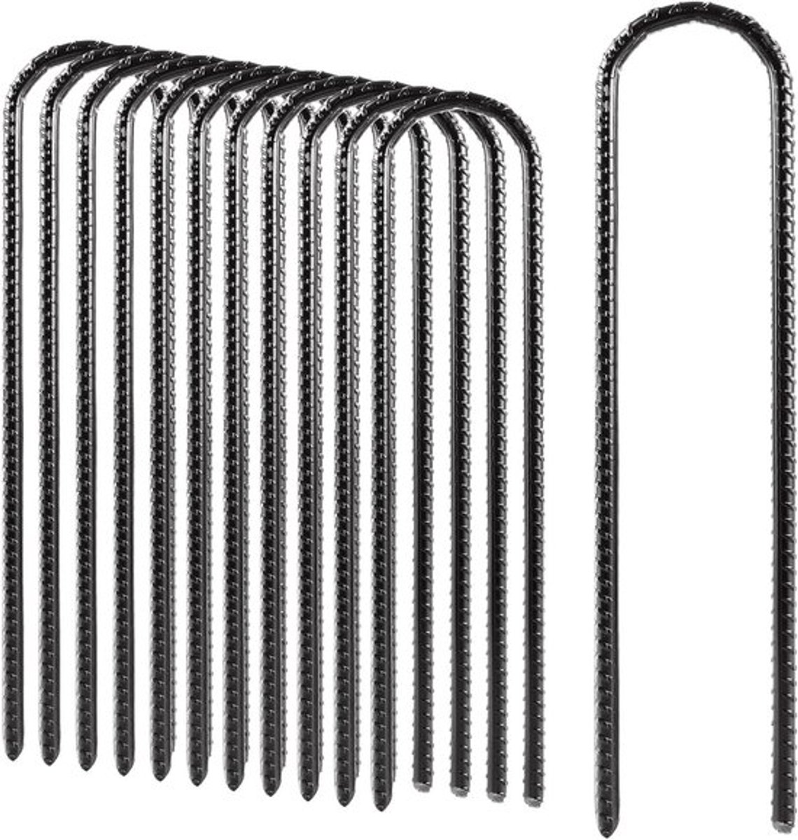 12 stuks grondankers voor trampoline en tuinhekken, 30 cm lang, schroefdraaddiameter 8 mm