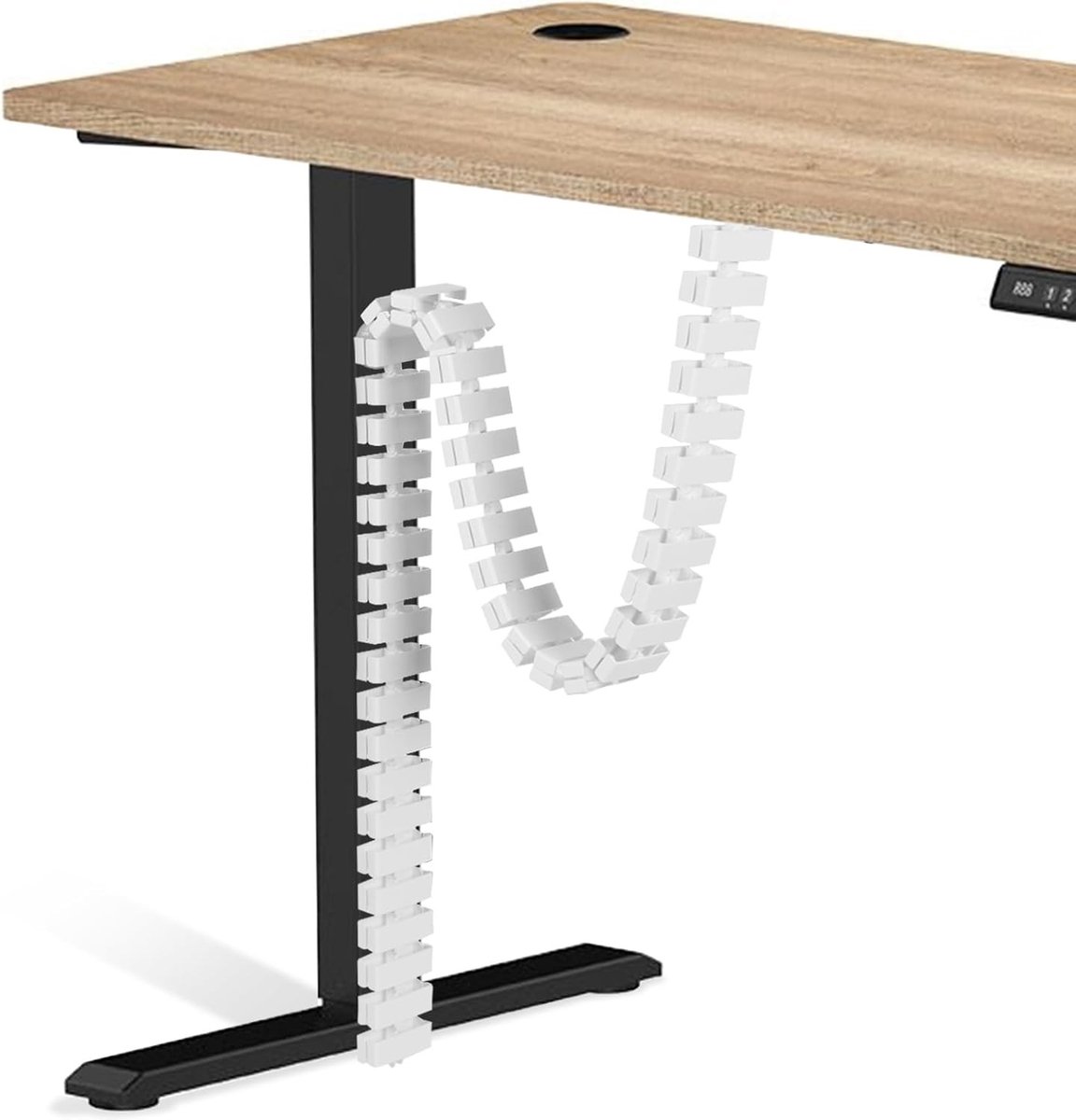 Verstelbare Kabelbeheeroplossing van 130 cm voor Bureau, Flexibele Kabelorganizer met Magnetische Blokken en Kabelslang voor Onder het Bureau