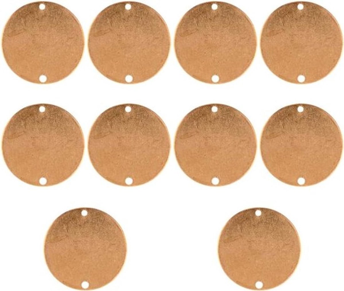 10 stuks koperen hangers 20 mm voor sieradenproductie - gouden naambordje voor huisdier ID - onbewerkte sleutelring.