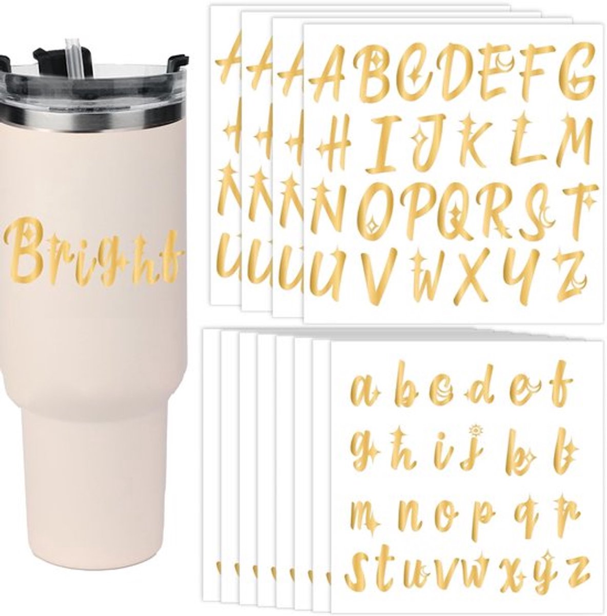 12 Vel Waterdichte Letterstickers voor Creatieve Decoratie