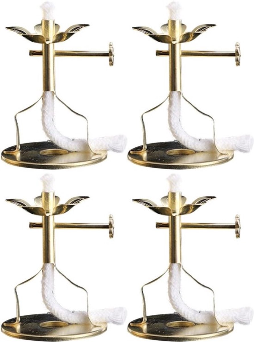 4 Stuks Olie Lamp Lonthouder - Drijvende Lont voor Boeddhistische Ghee Lampen en Altaar Benodigdheden, Ideaal voor Meditatie en Decoratie