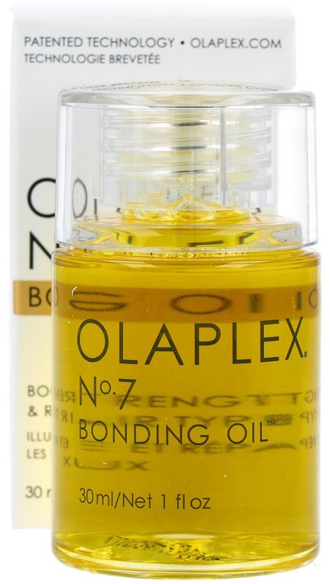 Flesje Olaplex Nº7 Bonding Oil, gouden olie, 30ml.