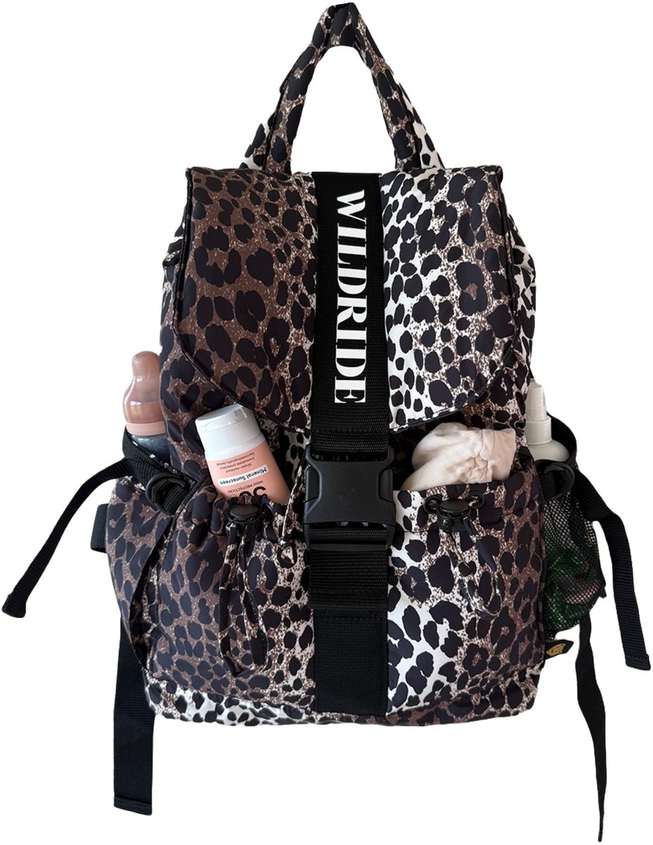 Wildride® Luiertas Rugzak - Rugtas van Gerecycled Materiaal - Verzorgingstas - Baby Rugtas - Organizer Tas - Diaper Bag - Savannah Print