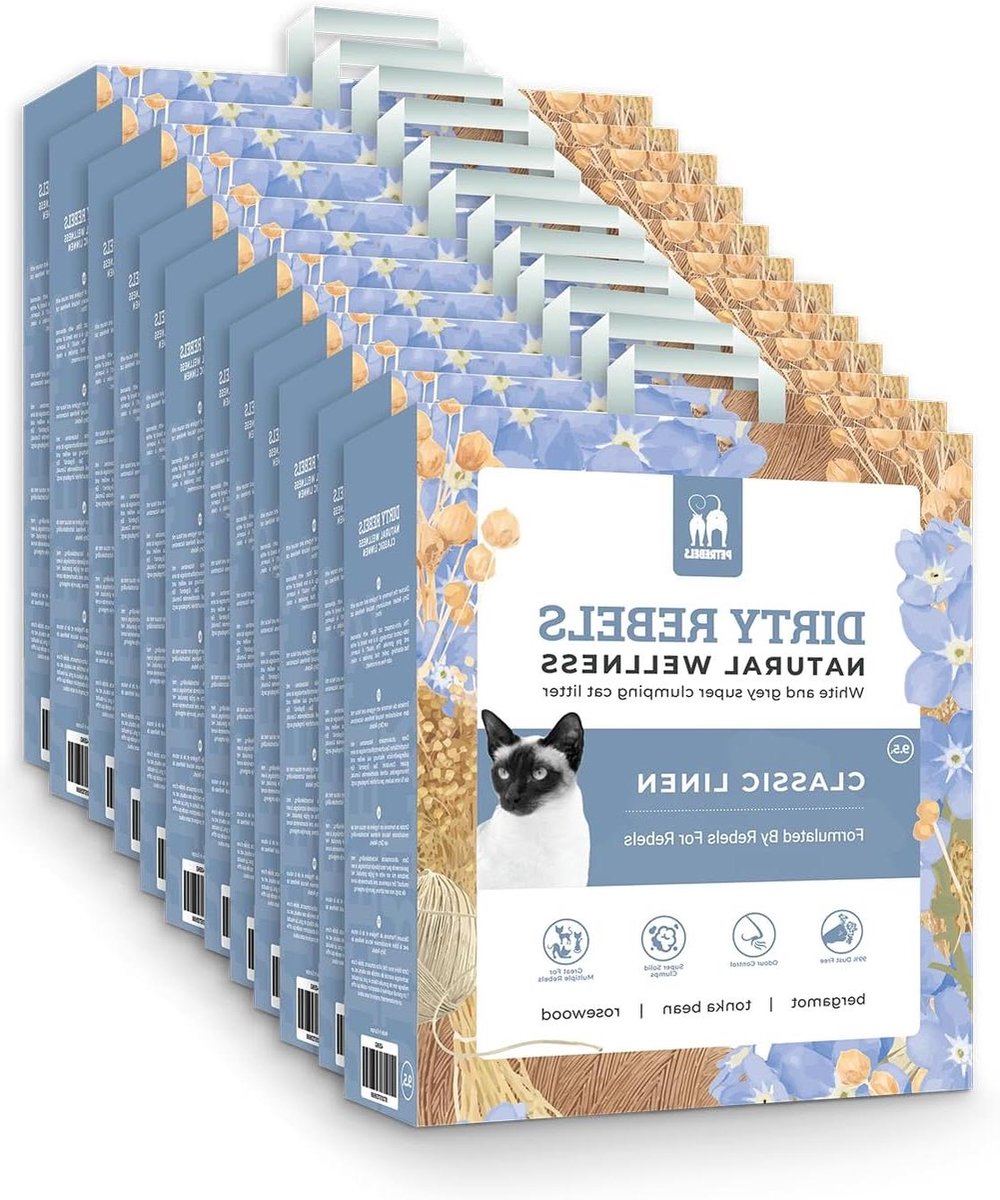 Kattenbakvulling Natuurlijk - Kattenbakkorrels Geur - Hygiënisch Huisdier - 100% Natuurlijk Materiaal - 12 x 9.5 Liter - Niet Van Toepassing