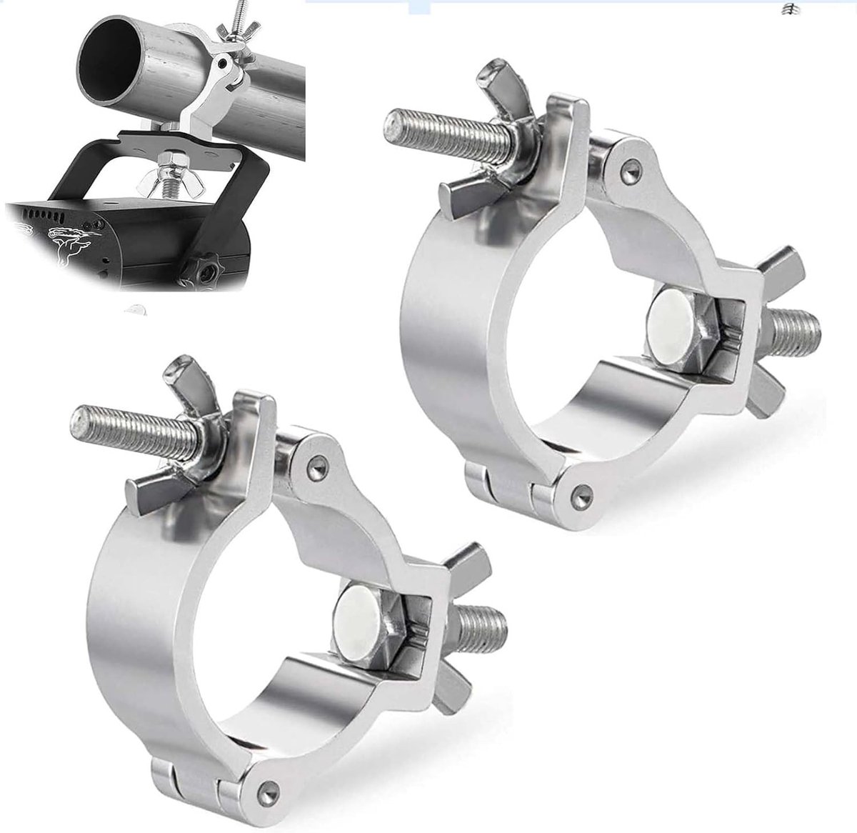 Pliers voor Truss 25-30 mm (2 stuks) – O-haak voor verlichting, 100 kg draagvermogen, ideaal voor DJ-apparatuur en evenementenverlichting