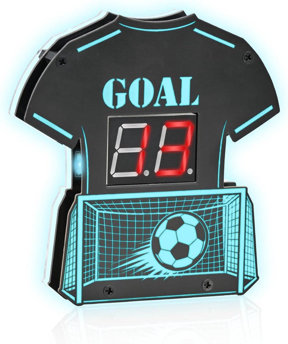 DIY LED Voetbalshirt Soldeerkit voor Elektronica Projecten met RGB Verlichting en Instelbaar Rugnummer 00-49, Perfect voor Gaming Kamer Decoratie