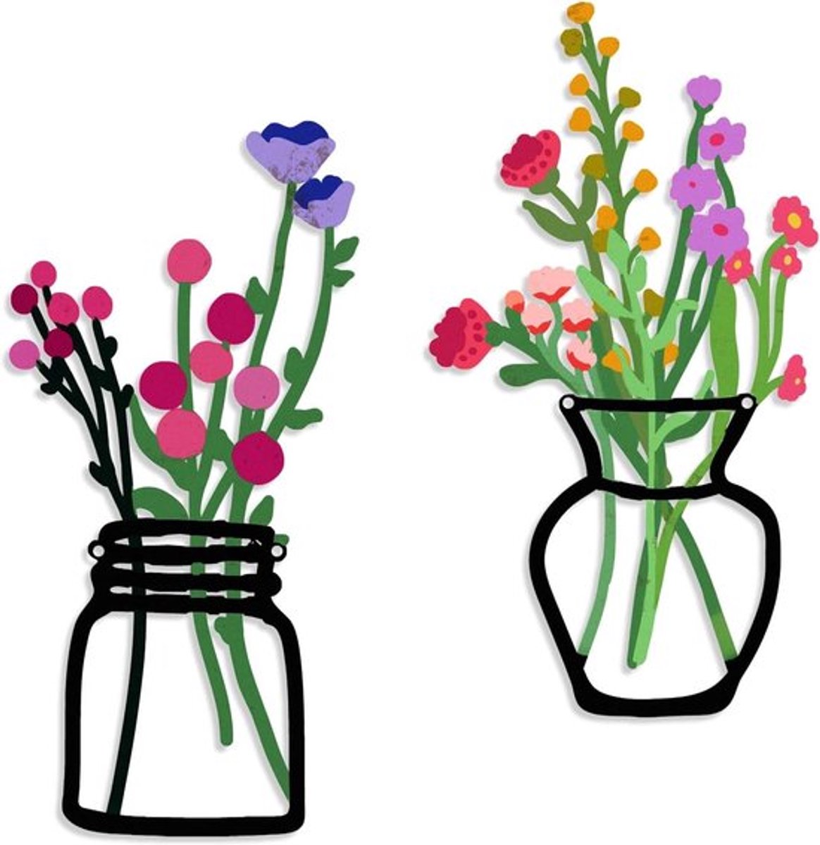 Metalen bloemen muurkunst voor rustieke boerderijdecoratie in badkamer en eetkamer - Minimalistische geschenken voor housewarming