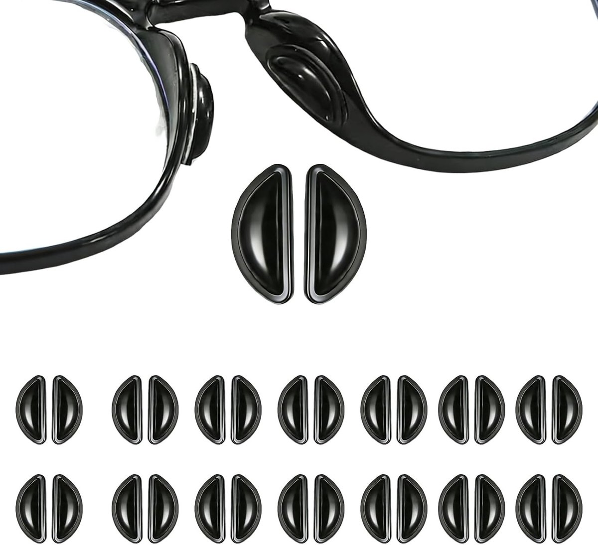 Neuspads voor Brillen - 30 Stuks Siliconen Antislip en Hypoallergeen, Comfortabel en Ademend, Geschikt voor Alle Brilmonturen en D-Shape Modellen