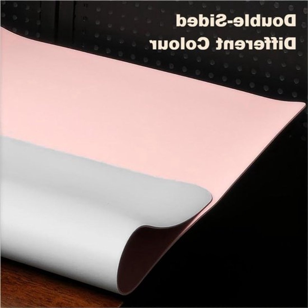 Grote Dubbelzijdige Bureau Mat van PU Leer 100 x 40cm, Waterdicht en Antivuil, Ideaal voor Kantoor en Thuis (Roze + Lichtgrijs)