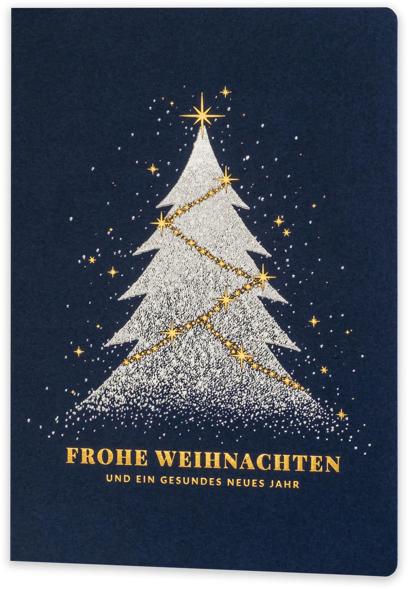 SnelShoppen - Exclusieve Kerstkaarten Set van 10 Gelijkaardige Kaarten 120 x 170 mm met Vergulde en Bedrukte Kerstmotieven van Sierpapier met Inlegzol