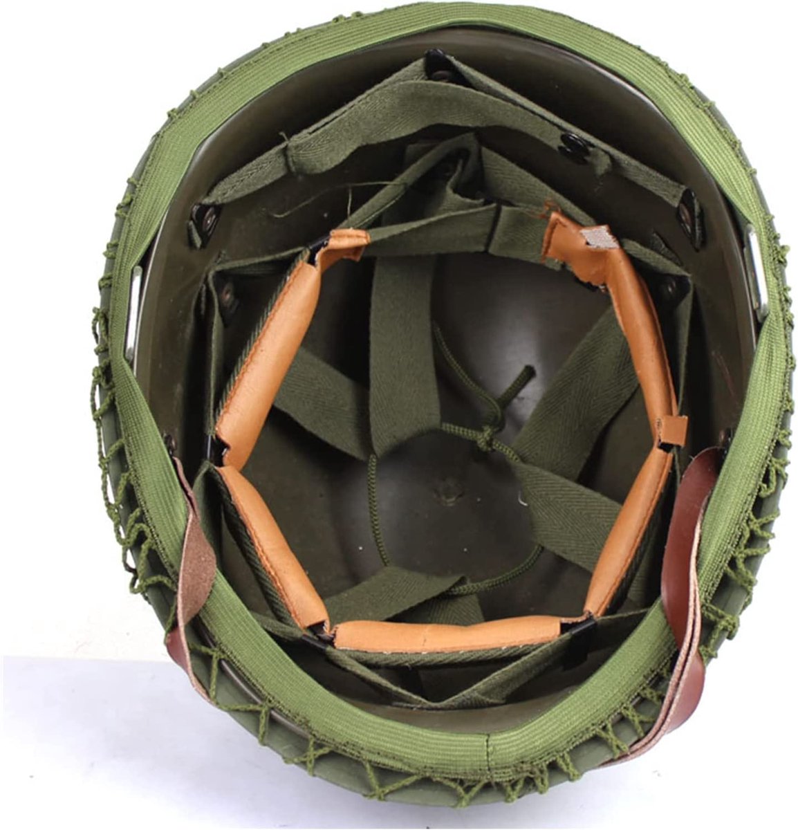 SnelShoppen - WWII US Army M2 Helmreplica met Net/Camouflage Kinriem - Groene DIY Schilderij voor Feesten, Cosplay, Decoratie en Verzameling