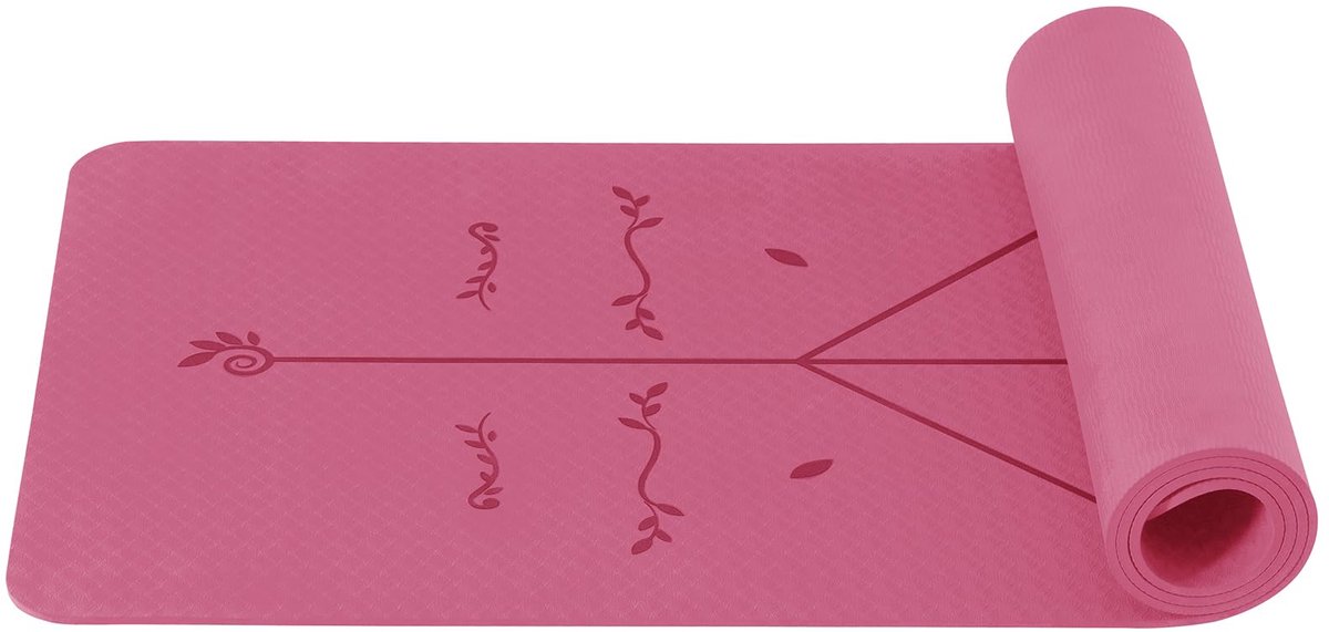 SnelShoppen - Good Nite Yogamat, Antislip Gymnastiekmat 183x61 cm, TPE Fitnessmat 6 mm, Huidvriendelijk en Ftalaatvrij voor Yoga, Pilates en Homegym W